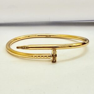 Gold Nail Design Crystal Bracelet – Anti-Tarnish Stainless Steel